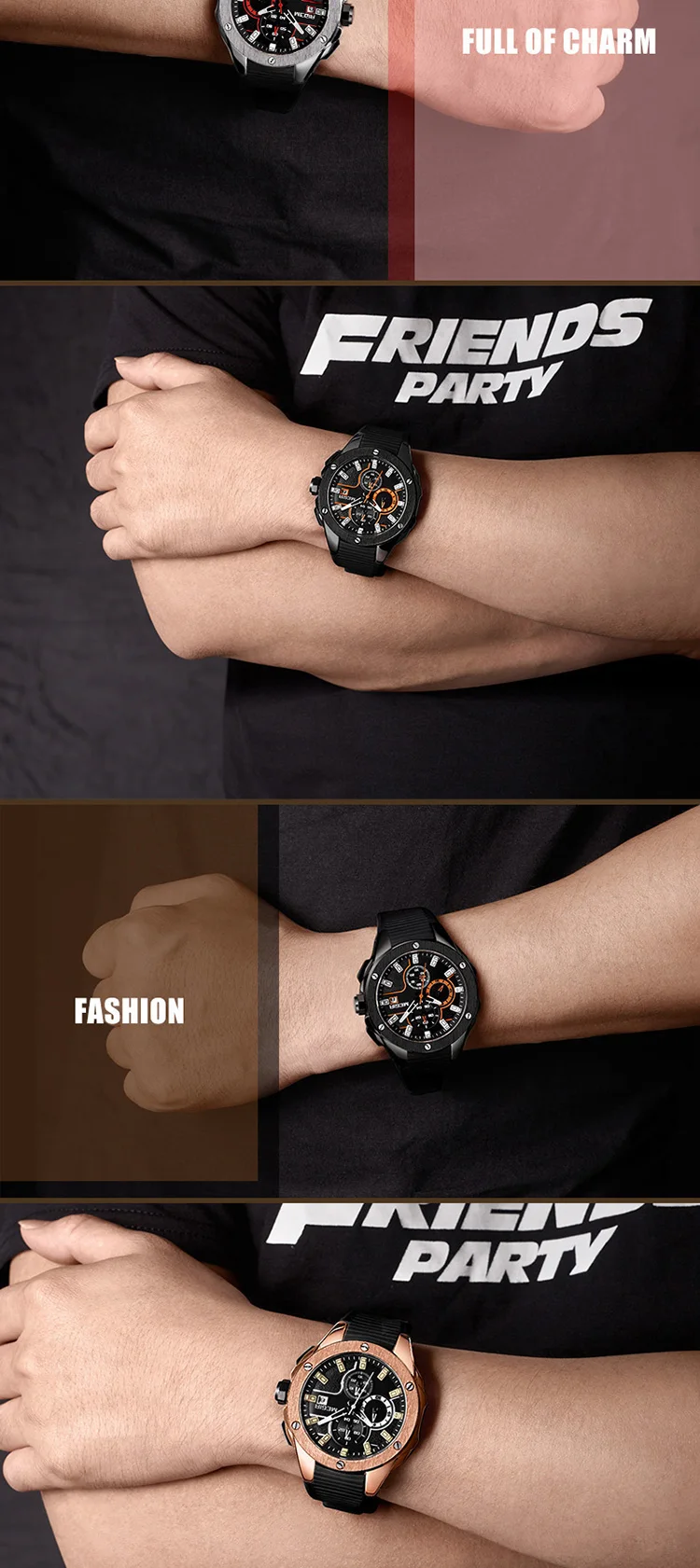 MEGIR 2053 super boy made in china watch buy Genuine Leather Strap personalized 3 dials chronometer diameter 45mm watch set