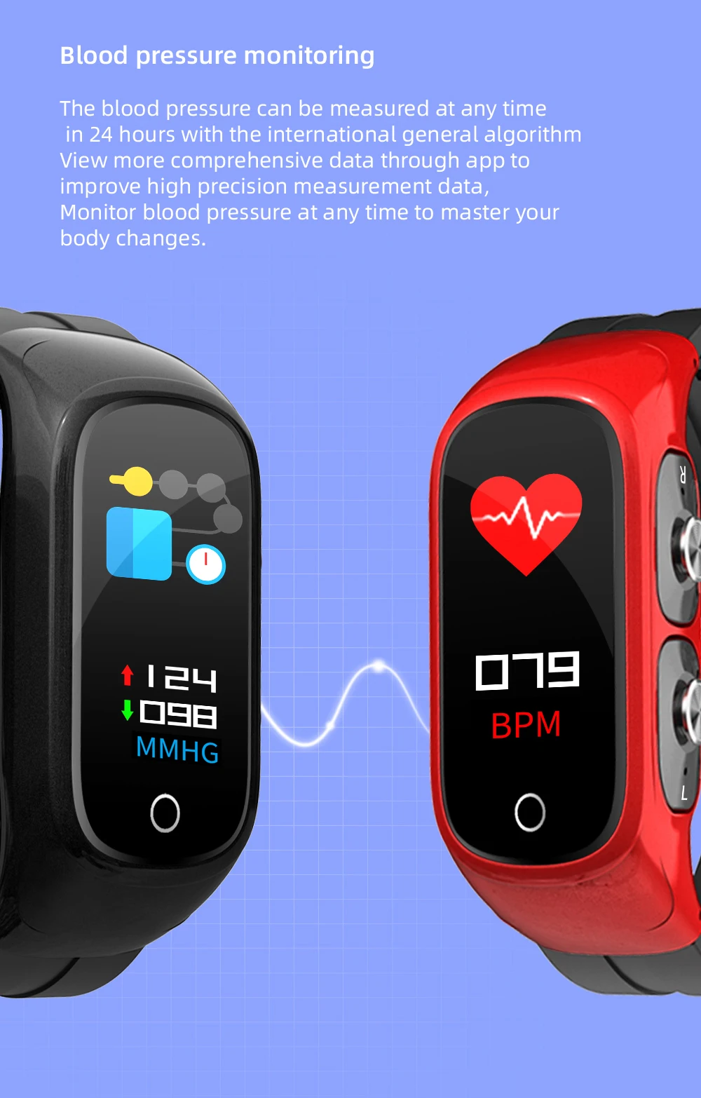 N8 Smart Bracelet TWS Wireless Earphone BT Call Heart Rate Blood Pressure Monitor Sport Smart Wristbracelet Android IOS