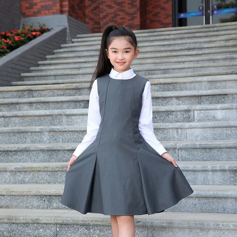 grey tartan pinafore dress school