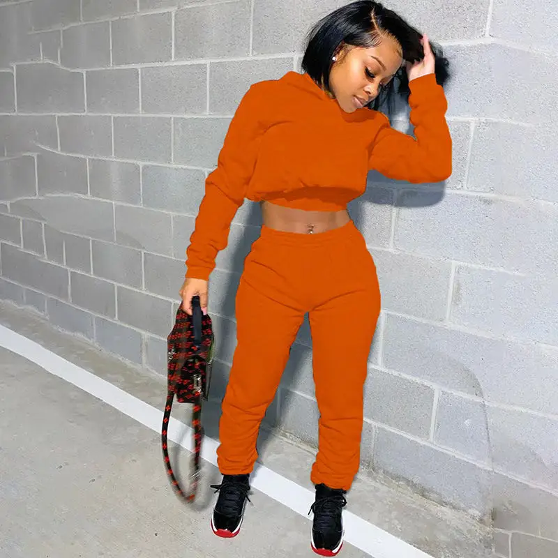 2020 Autumn Solid Color Outdoor Leisure Fall Women Clothing All-Match Female Two Piece Suit