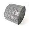 Dongyang wholesale 24 row silver butterfly transfer Diamond indentation sequins mesh rhinestone trimming for crafts