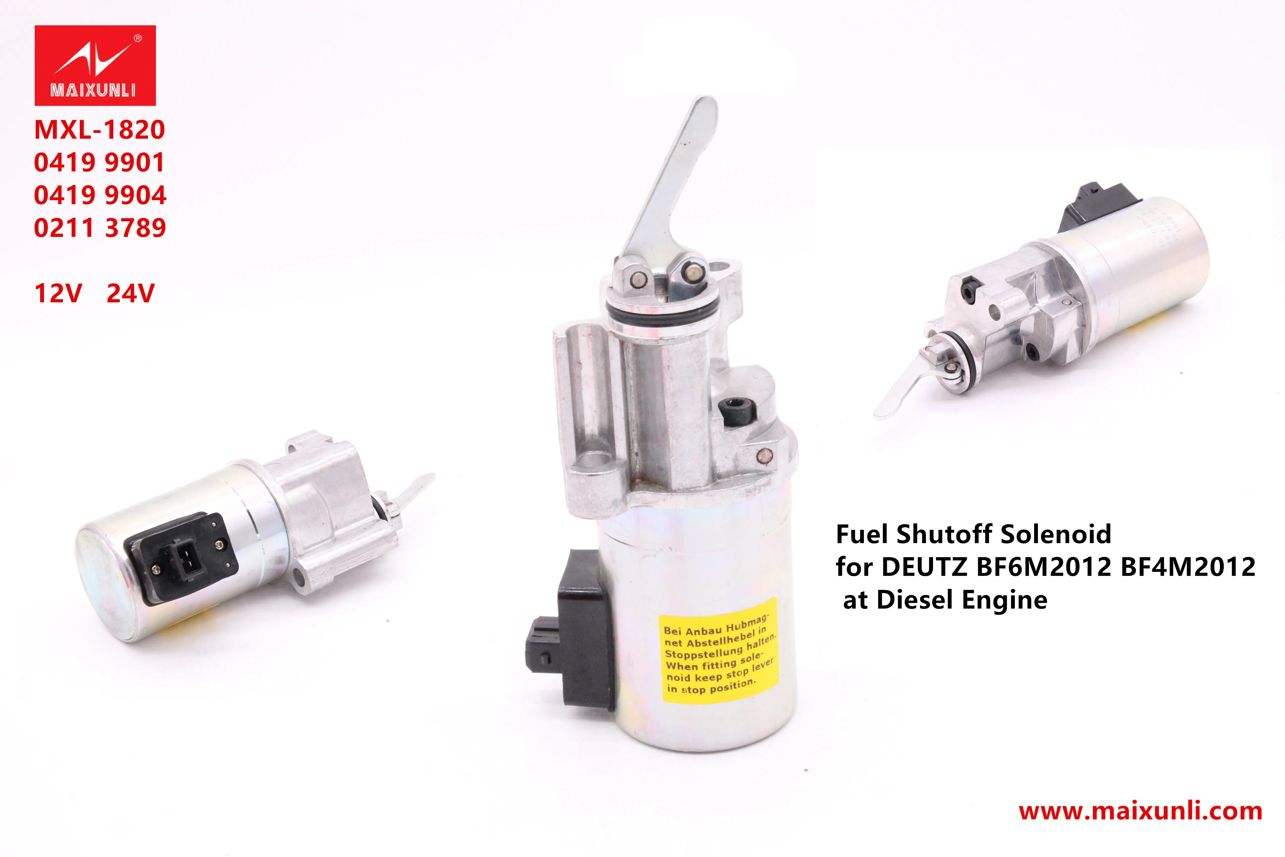 04199904 For Deutz Engine 24v Fuel Shutdown Solenoid 0419 9904
