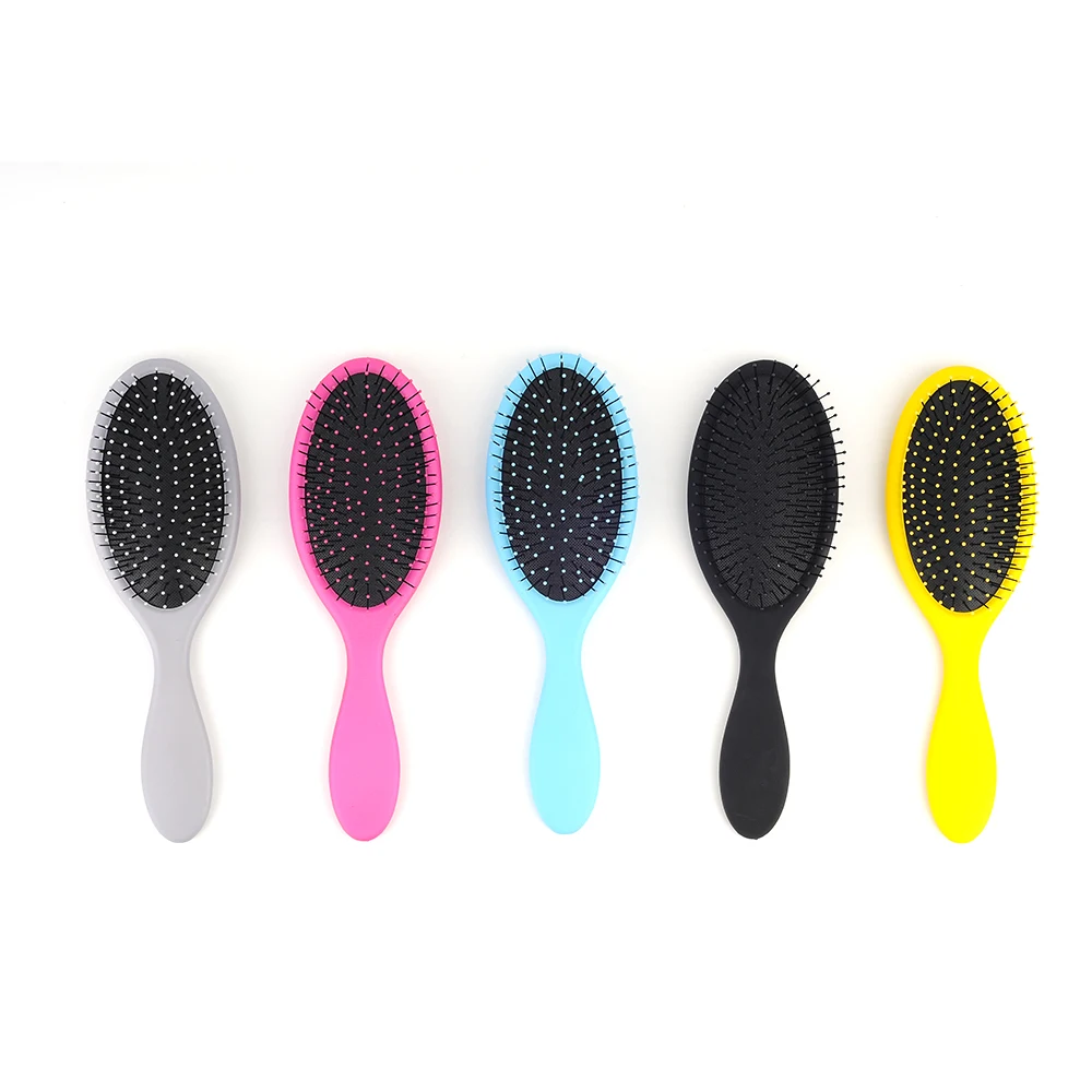 Hot Sale Rubber Handle Plastic Cushion Detangling Wet Hair Brush - Buy ...