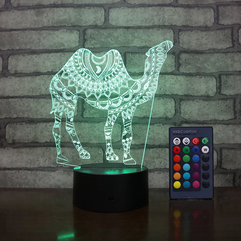 Camel  LED 16 colors base lamp acrylic light usb battery for power supply