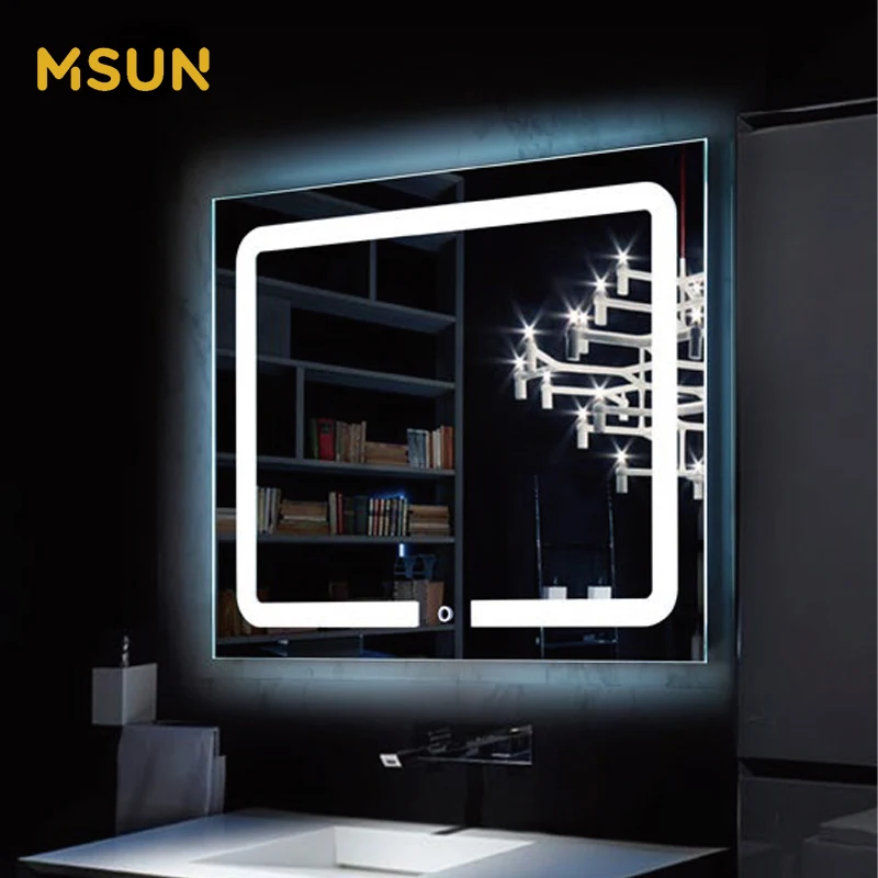 MSUN Hotel LED Makeup Vanity Lighted Bath Mirrors with Lights-Wall Mounted Backlit Mirror