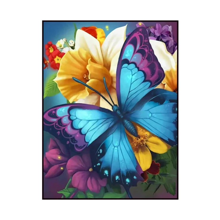 Flowers Butterfly 5D DIY Embroidery Cross Stitch Diamond Painting Mosaic Craft 