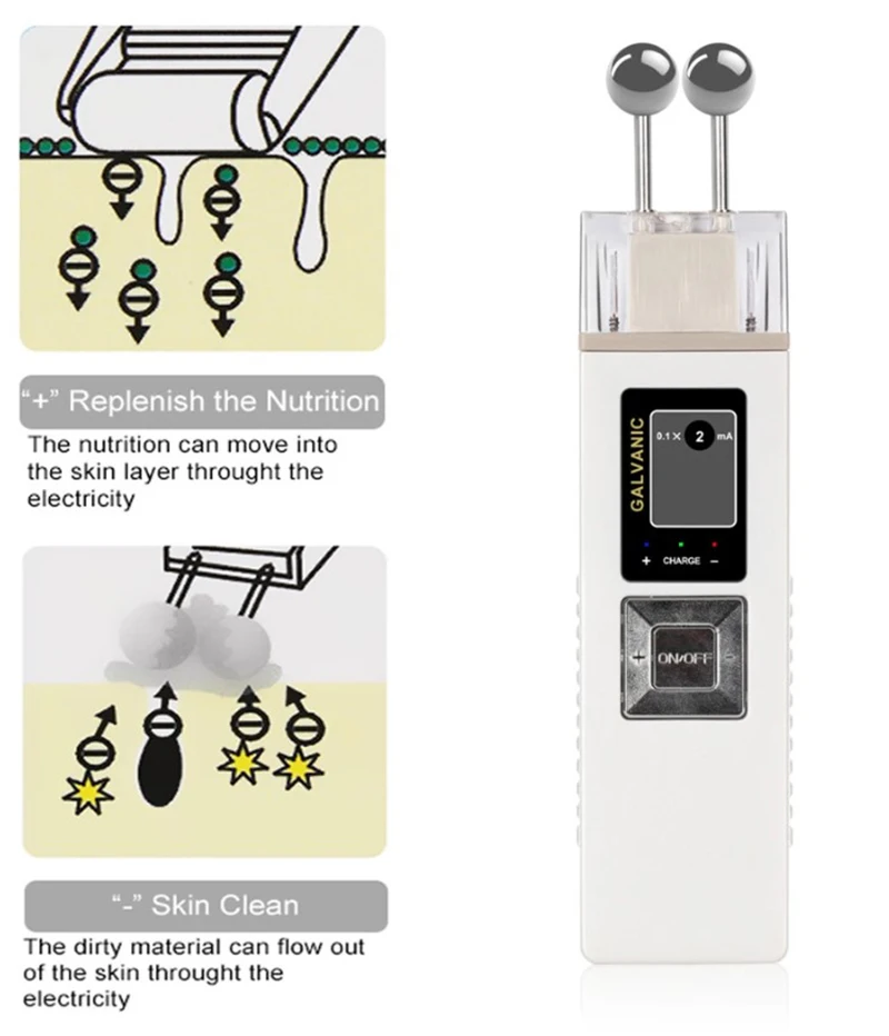 New 2 In 1 Galvanic Roller Anti Aging Rejuvenation Lifting Firming Spa
