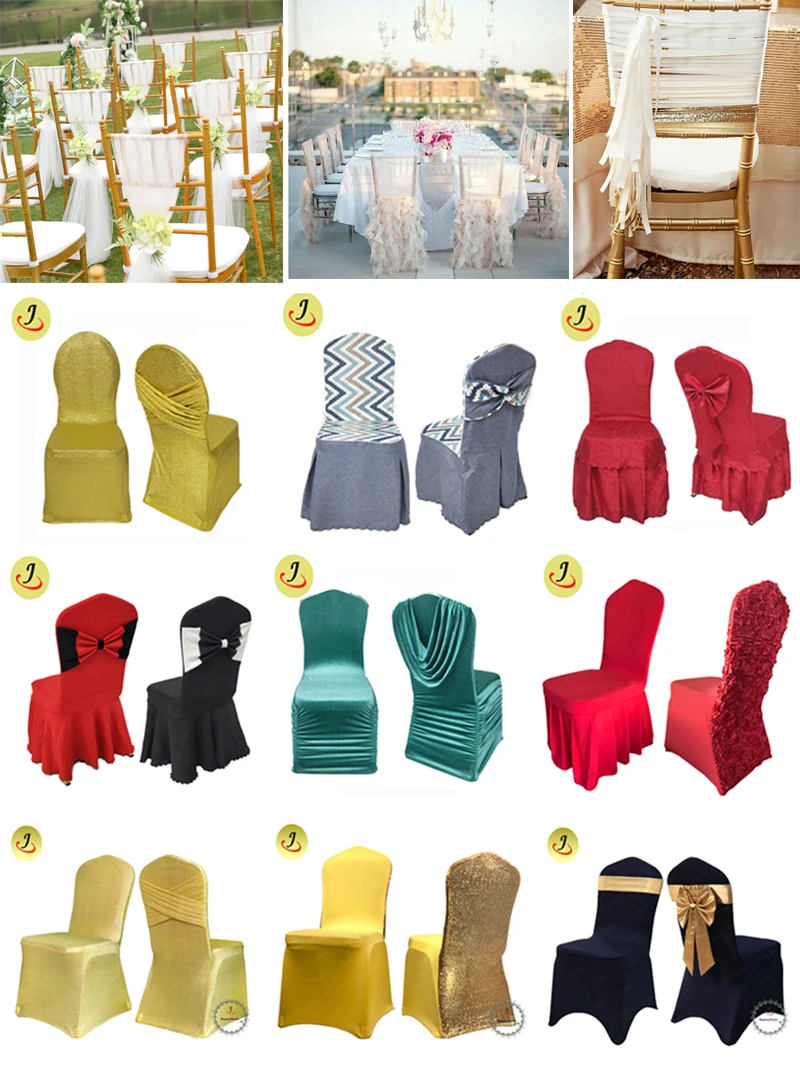 New Design Rosette Satin Chair Cover Jcyt101 Buy Rosette Satin Chair