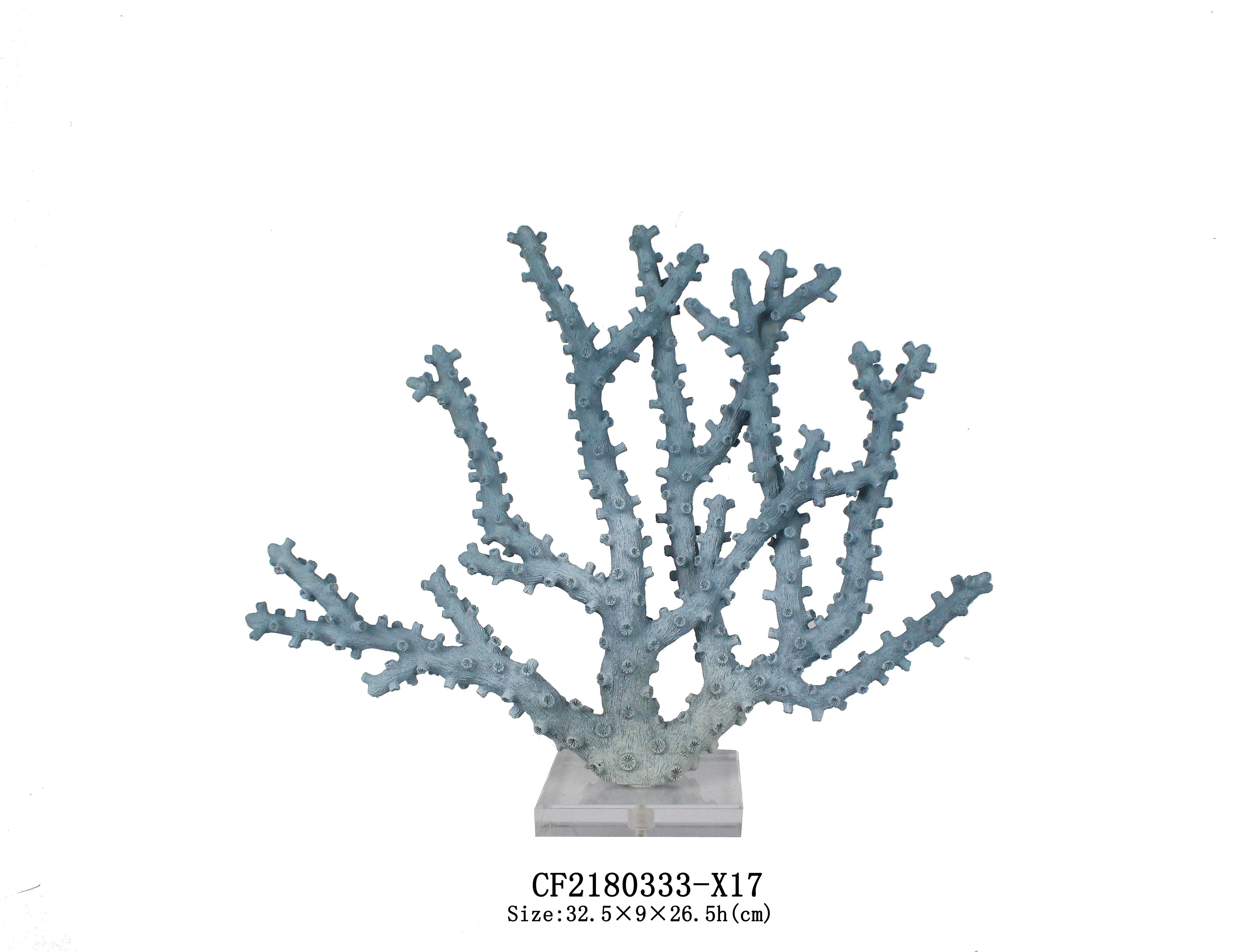 Nordic resin coral decor on acrylic base ornaments for home decorative manufacture