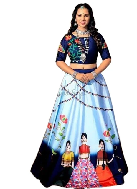 RAJASTHANI LOOK Ready Made Cotton Summer Lehanga Wrap Round Skirt Printed Fabric Women Ethnic Petticoat for Saree Skirt On Choli 38in Long.