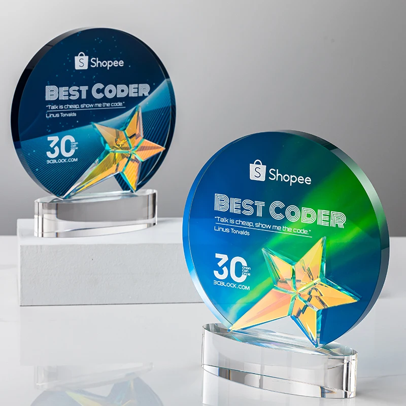 product new design color printing crystal award  appreciation personalized trophy  gifts for company anniversary-34