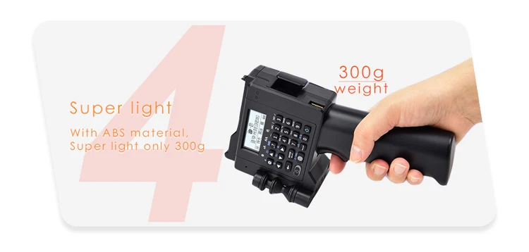 Printing Height 0.08-0.5 Inch Inkjet Coding Machine Portable Handheld Printer for Label Barcode Variable Data Etc