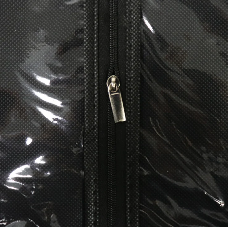 High Quality Printed Transparent Zipper Non Woven Wig Packaging Bag With Hangers