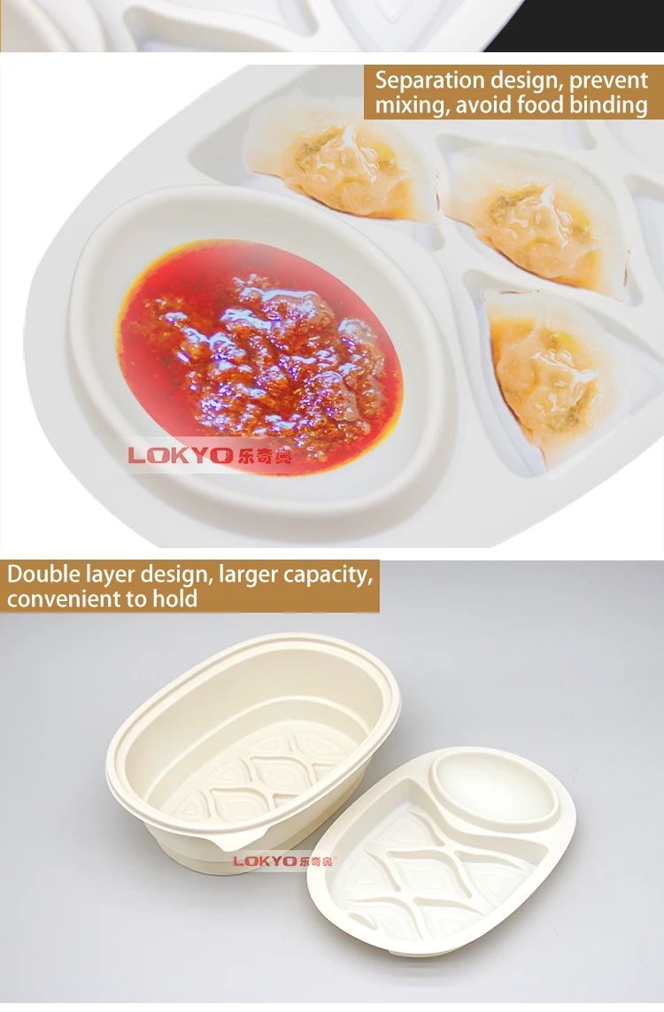 Biodegradable Corn Starch Meal Box Two Layers Of Lunch Box Disposable