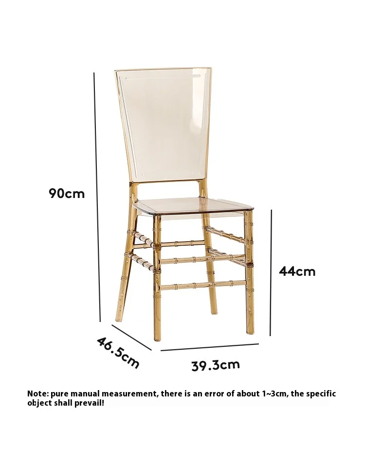 Modern Simple Bamboo Section Transparent Chair Cyber Popular Light Luxury Plastic Dining Chair with Backrest for Small Spaces