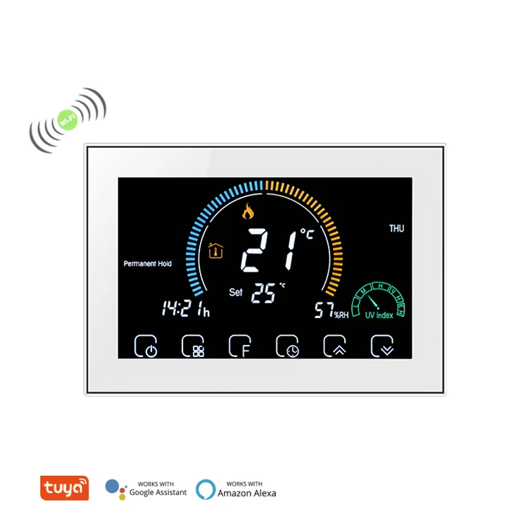 BHT-8000GALZB water thermostatic valve programmable touchscreen zigbee thermostat - ANKUX.COM