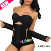 Black Plus Size 16 Steel Boned And 3 Rows Of Hooks Waist Trimmer Slimming Belt