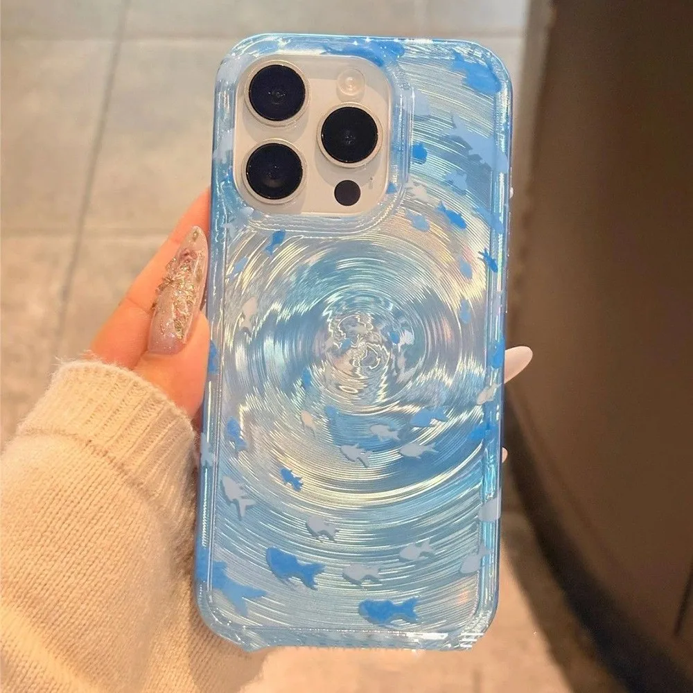 Cute Ocean Fish Vortex Laser Swirl Pattern Phone Case for iPhone 13 Case iPhone 11 12 14 15 16 17 Pro Max Shockproof Back Cover Cute Ocean Fish Vortex Laser Swirl Pattern Phone Case for iPhone 13 Case iPhone 11 12 14 15 16 17 Pro Max Shockproof Back Cover
