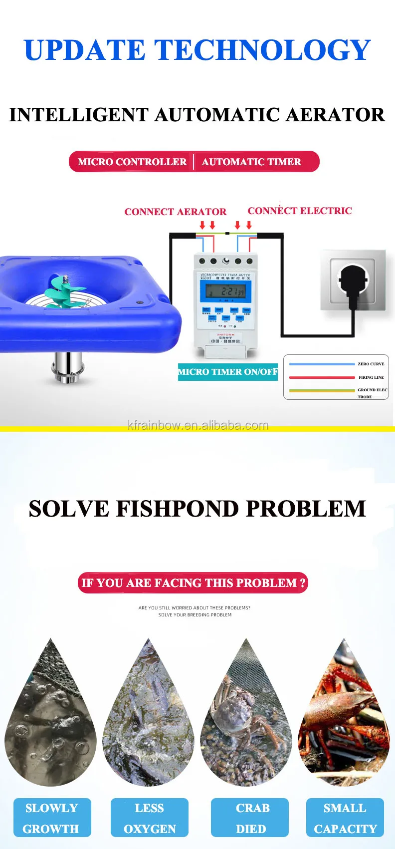 Automatic timer floating pump aerator aquarium pond aerator electric water pump aerator for fish farming