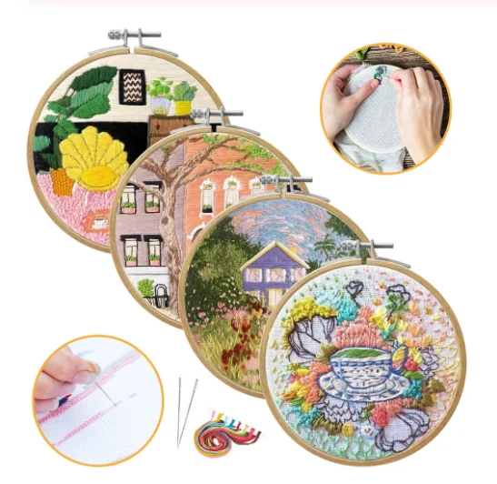 Diy Ribbon Embroidery Set For Beginner Needlework Kits Europe Town
