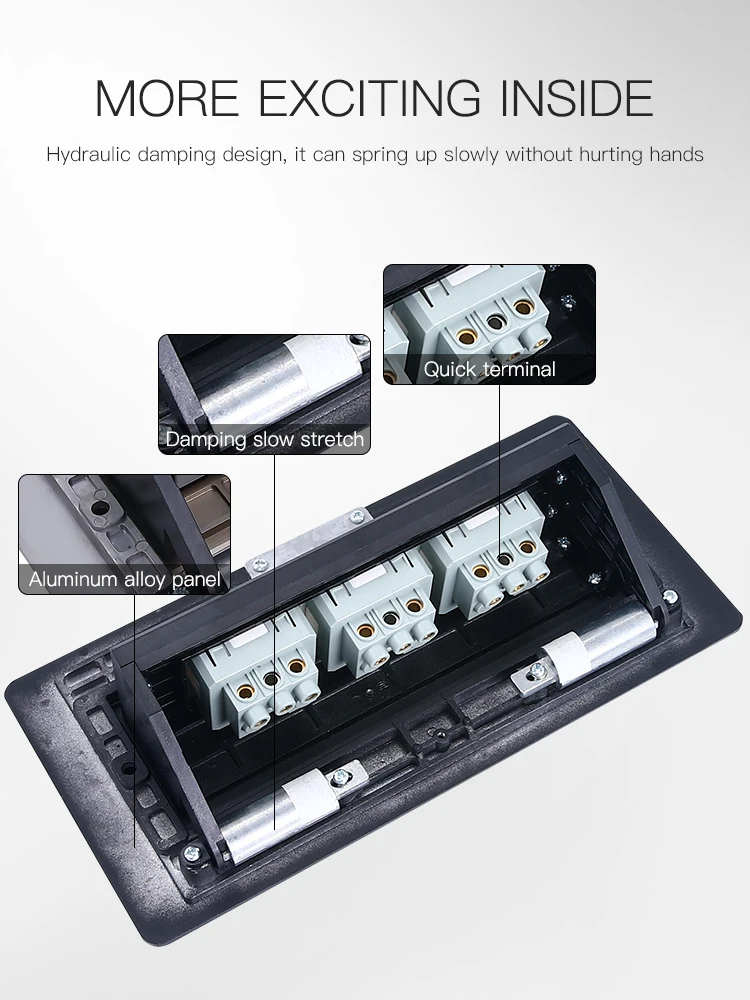 Factory sales Aluminum Alloy multi module embedded table socket
