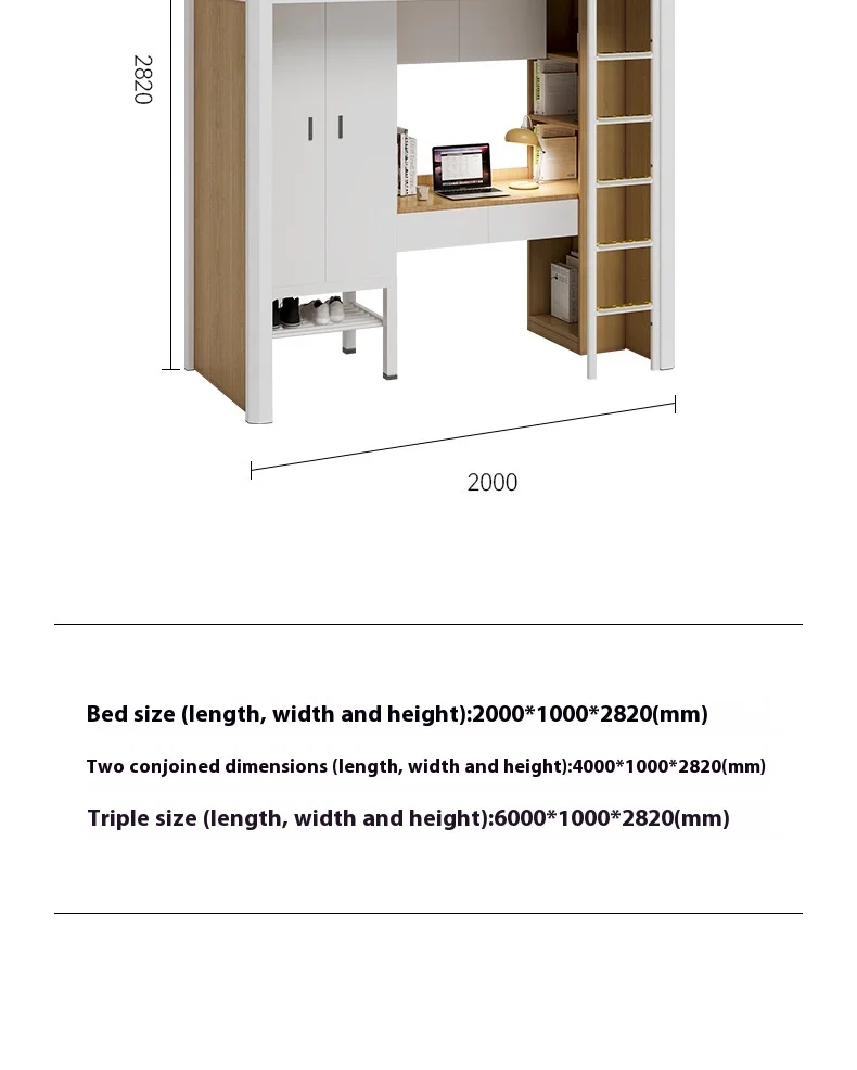 product modern design college dormitory iron frame bunk bed upper lower table loft bed metal apartment bed-20