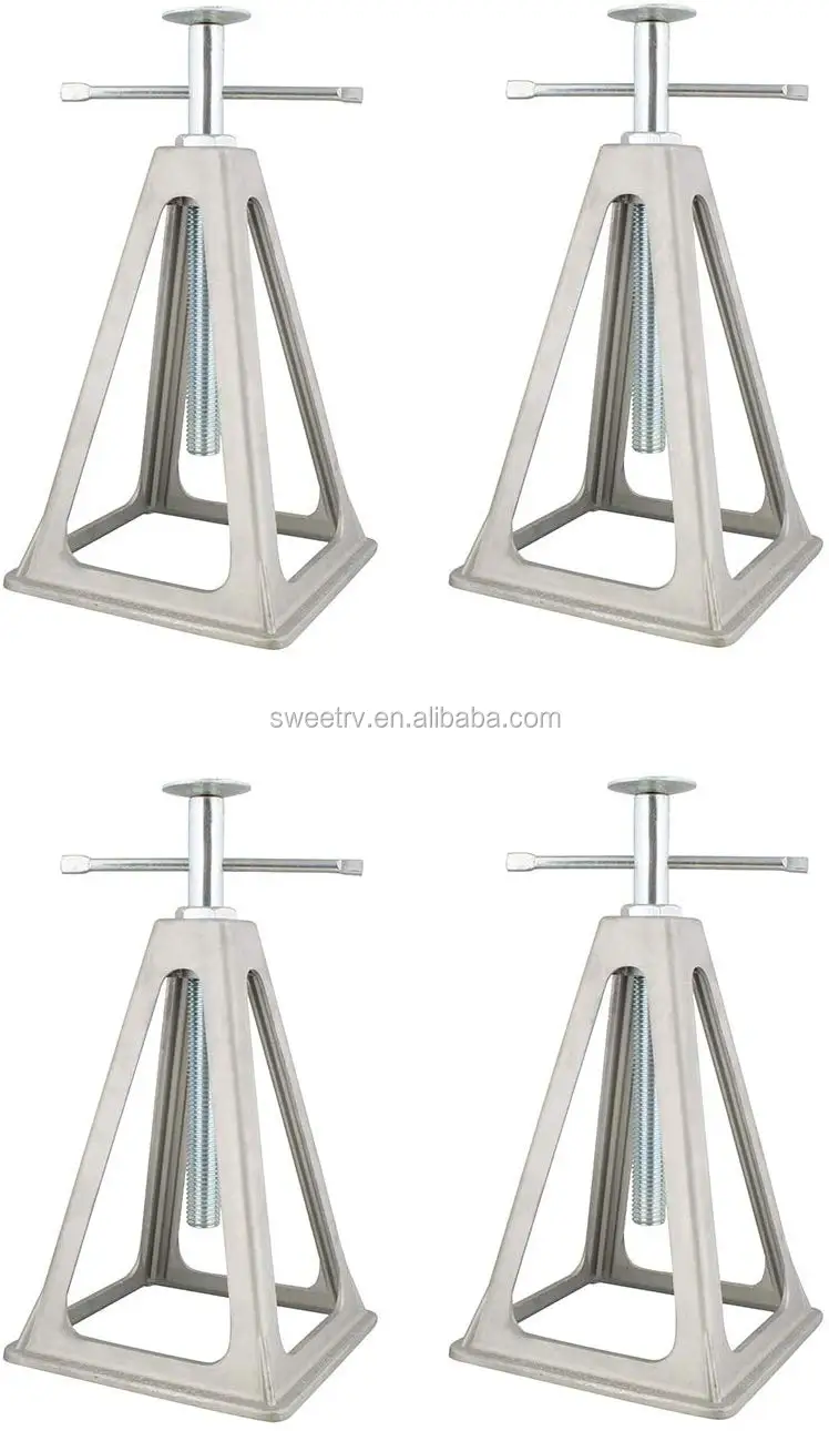 J258 4 Pack Cast Aluminum Trailer Jack Stands,Stabilize And Level Your