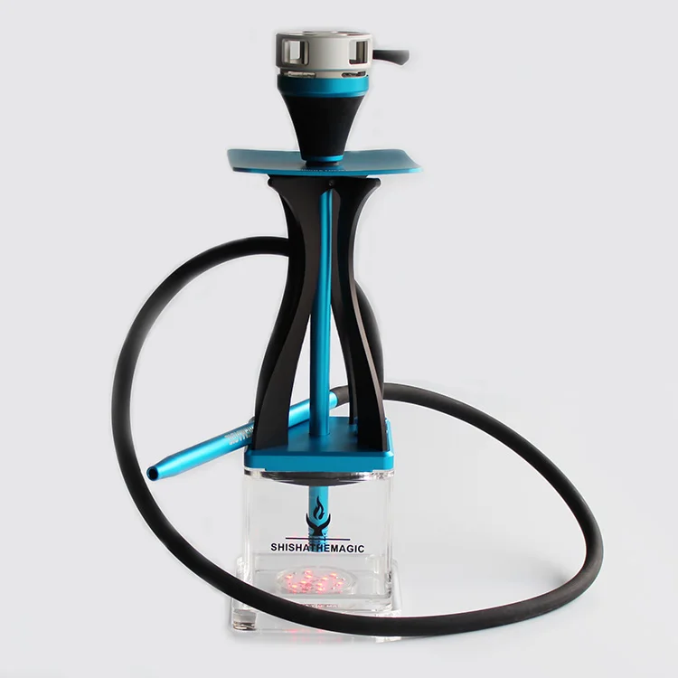 Dubai Electric Khalil Mamoon Shisha Stainless Steel Aluminum Hookah Products With Led Stand