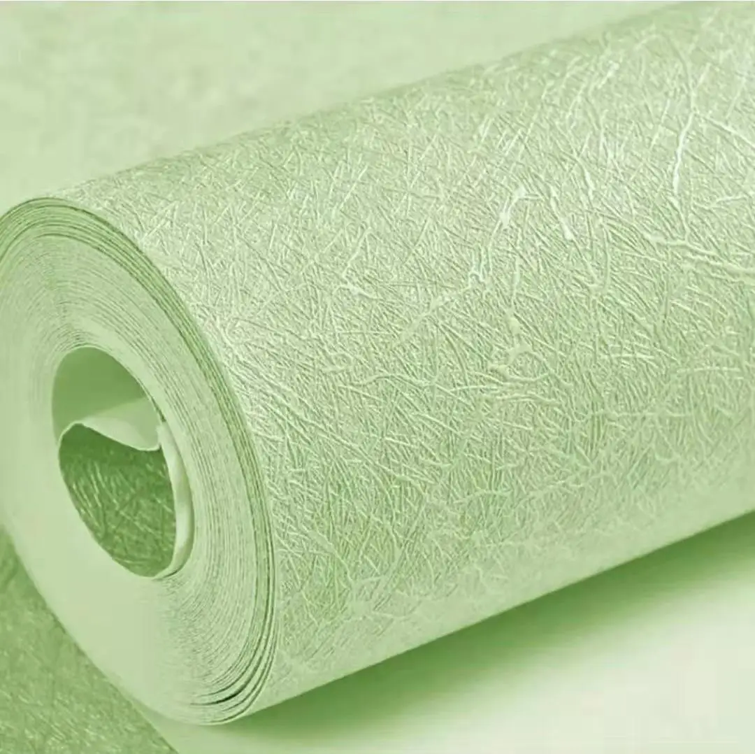 PVC self adhesive wallpaper solid color green design home decoration