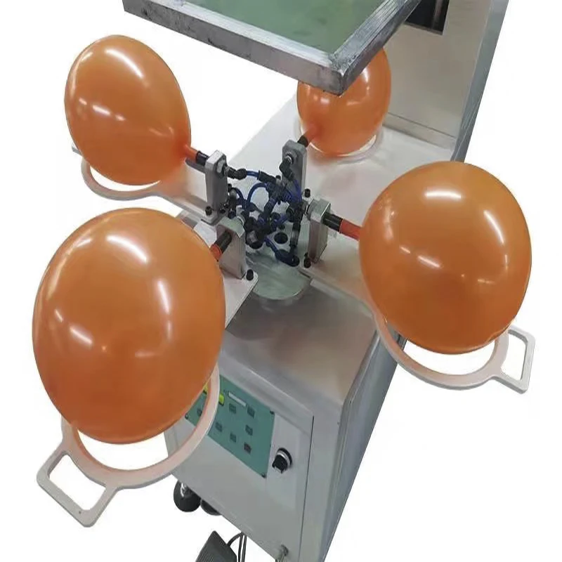 4 Station Semi Automatic Rotary Balloon Logo Screen Printing Machine ...