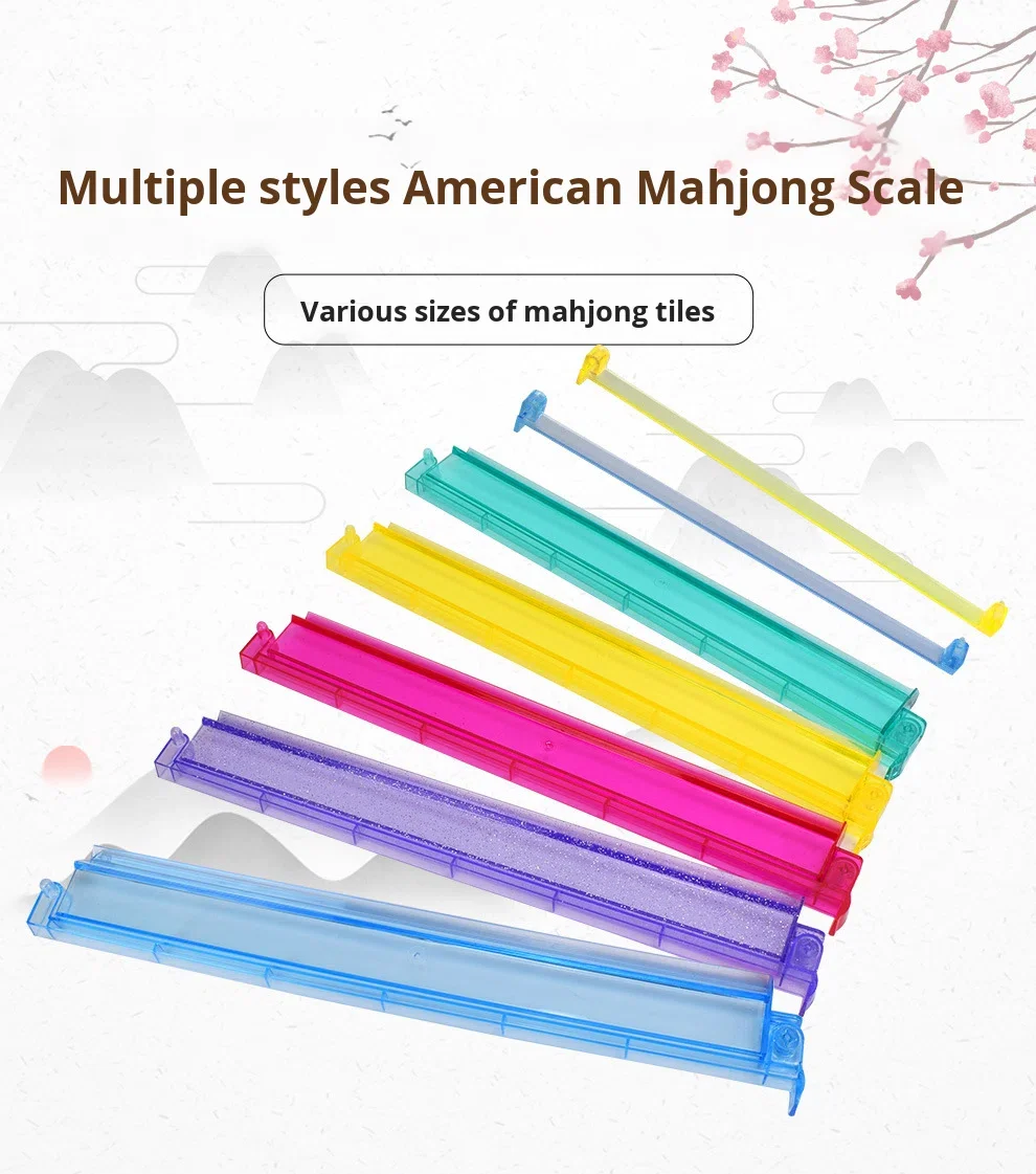 Pusher Ruler American Mahjong Pusher Card Ruler 18 Inch Transparent Two-in-One Ruler ...