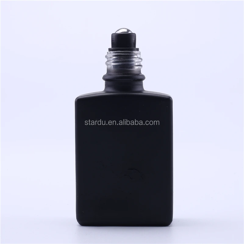 1oz 30ml Essential Oil Roll On Matte Square Black