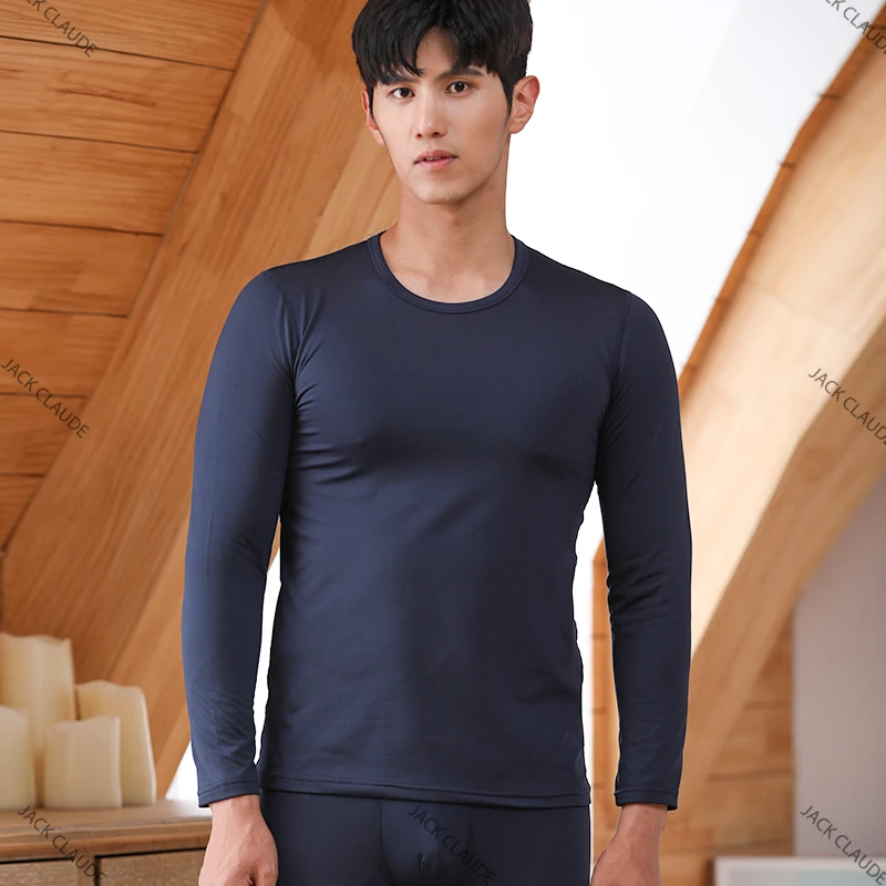 
Custom Round Neck Polyester Spandex Blend Mens Long John Thermal Wear 