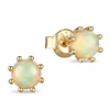 Guangzhou handmade 925 silver jewelry 14K gold genuine opal earrings stud