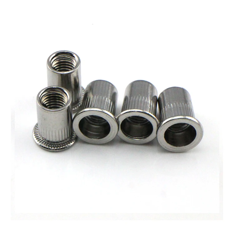 Details about   Rivnuts Stainless Steel Flat Head Knurled Body Rivet Nutserts Open 1025 Bush 304 