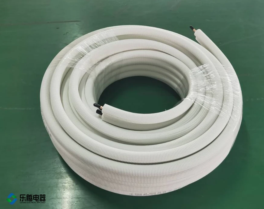 
ROHS 1/4+5/8 Double Air conditioner Copper Pipes With Fireproof PE Insulation Pre Insulated Copper pipe 