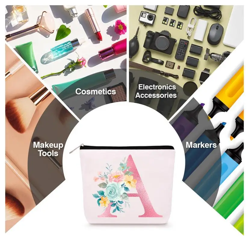 Stanley Cup Canvas Lanyard Personalized Initial Cosmetic Bag with Keychain for Travel Female Bridesmaid Youth Open Closure factory