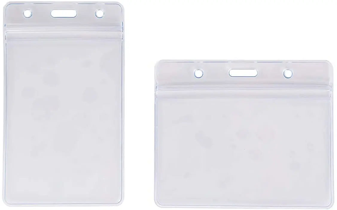 10 x Vertical Solid Vinyl Clear ID Card Badge Holder Case Cover Sleeve H qvBW 