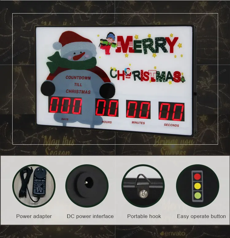 Large Led Display Programmable Digital Timer Clock Christmas Countdown