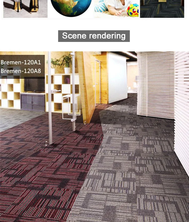 Office carpet nylon fire retardant   PVC splicing square carpet  Werder Bremen   Aberdeen