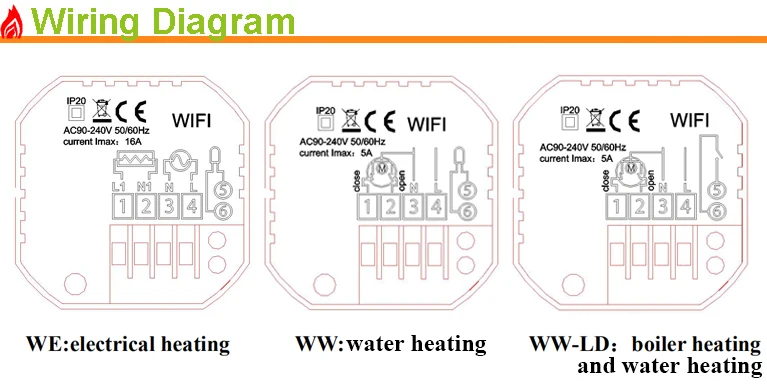 WIFI Smart Controller Digital Programmable Thermostat For Electric Floor Heating