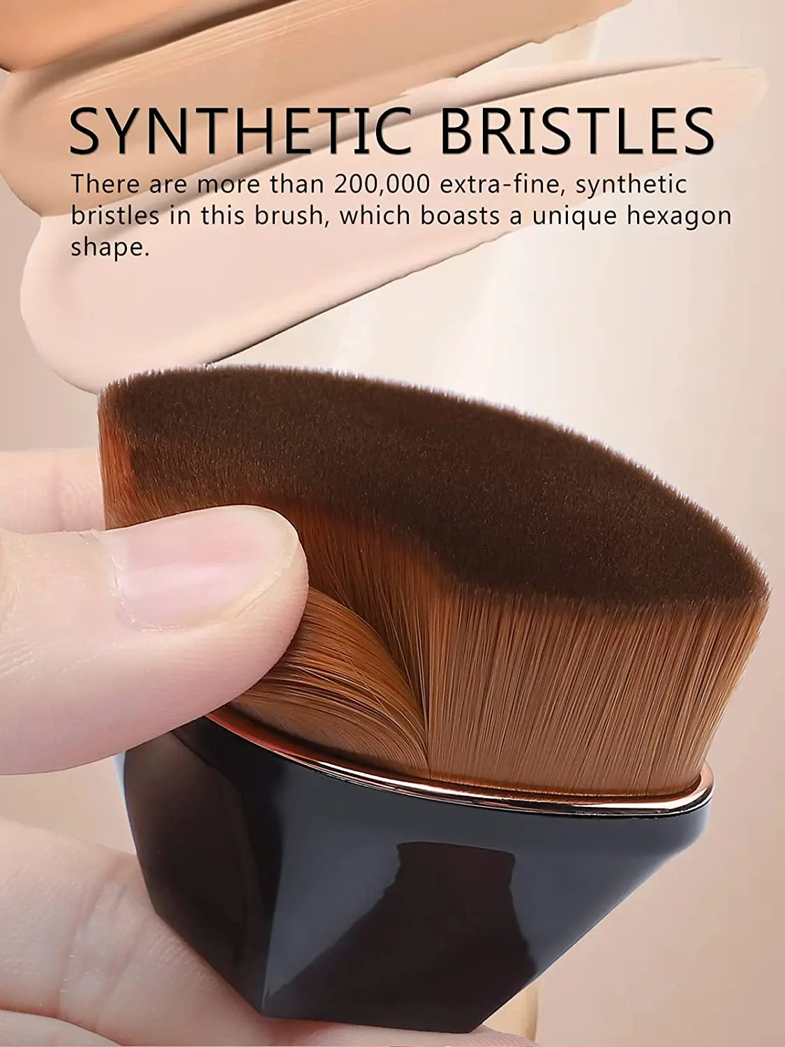 Customized Black Color No.55 Magic Powder Foundation Brush Flat Top