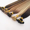 Hand tied weft human hair double drawn remy hair extension