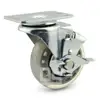 2" 3" 4" 5" Welded Pipe Stem Screw Threaded Stem Swivel Clear PU Caster with Brake