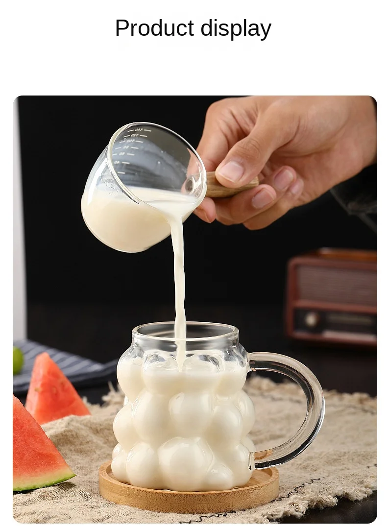 product wholesale creative high borosilicate grape shaped glass cup for coffee tea milk  water household coffee suit-4