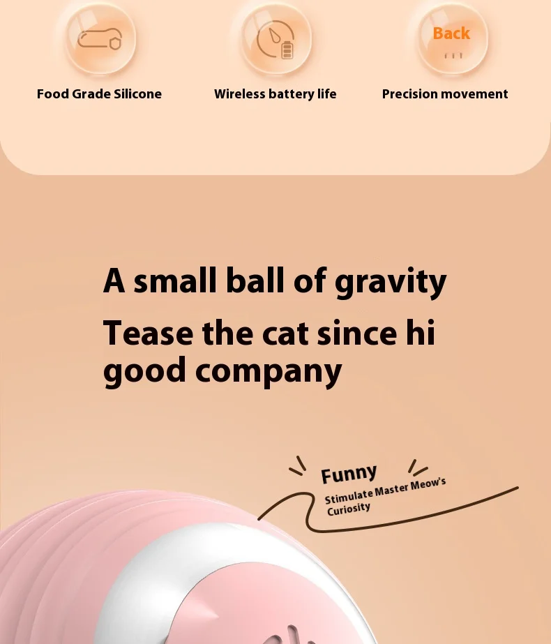 Smart Electric Cat Toy Durable Plastic Rolling Ball Chewable Self-Entertainment Boredom Artifact Dust-Free PC Pet Supplies