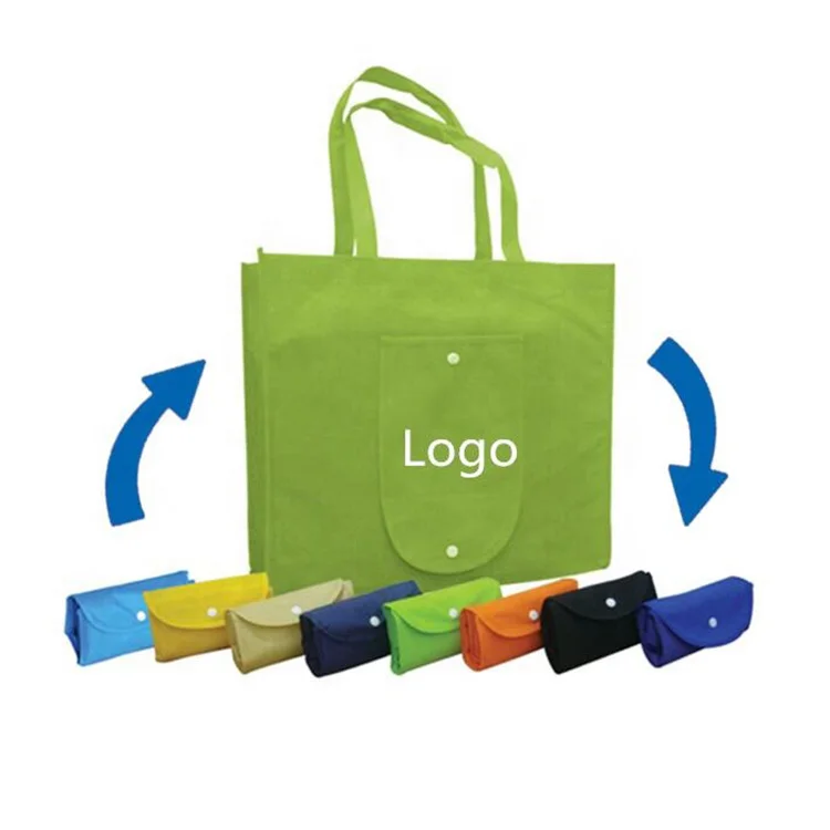 High quality custom promotional green eco-friendly folding non woven shopping tote bag