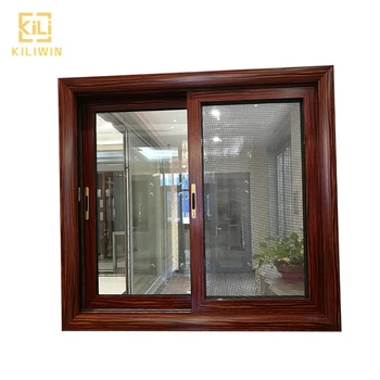 Foshan kiliwin barato low-vidro e janelas de alum&iacute;nio e portas de madeira da rede de mosquito para os mercados africanos
