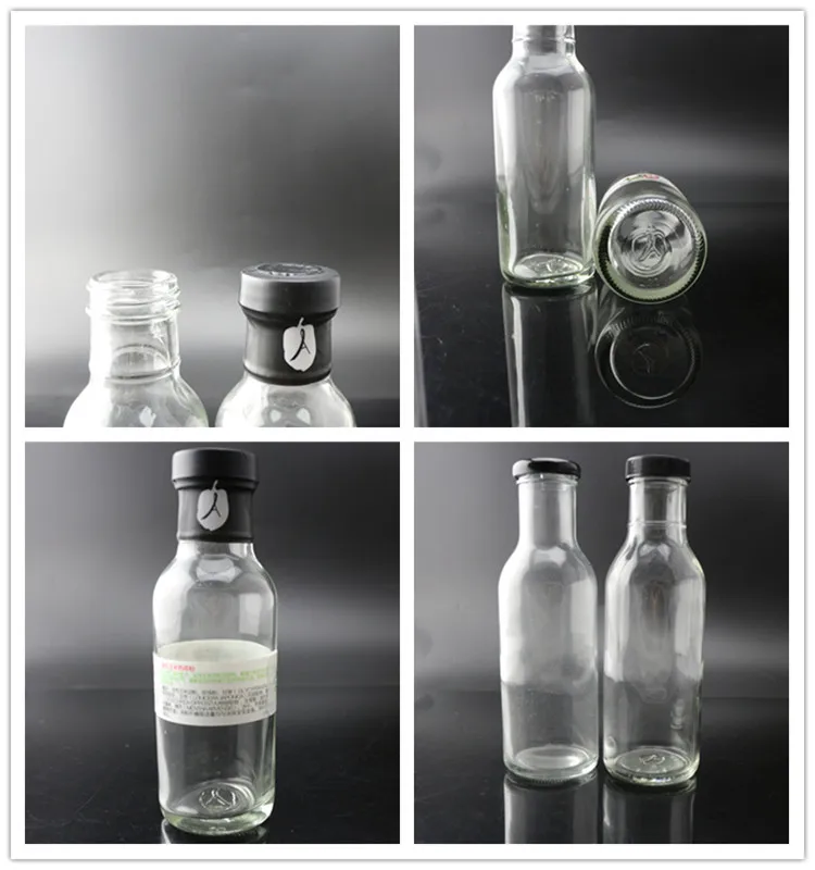 hot sale 6oz chili sauce glass bottle with black cap and capsule