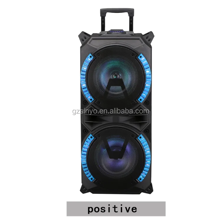 0EM double 8 inch karaoke subwoofer portable trolley speaker with LED Colored lights/Bluetooth Wireless Charging sound box - ANKUX.COM